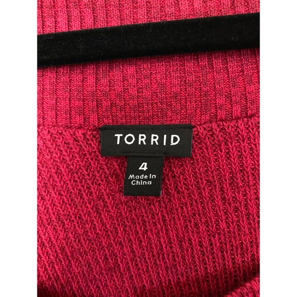 RED OFF SHOULDER PULLOVER SWEATER - Picture 2 of 3